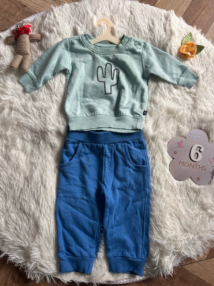 Ensemble sweat & pantalon bleu – 6 mois - photo numéro 5