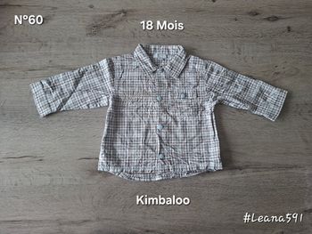 🌷N°60🌷Chemise Longues Manches - Kimbaloo - 18 Mois🌷