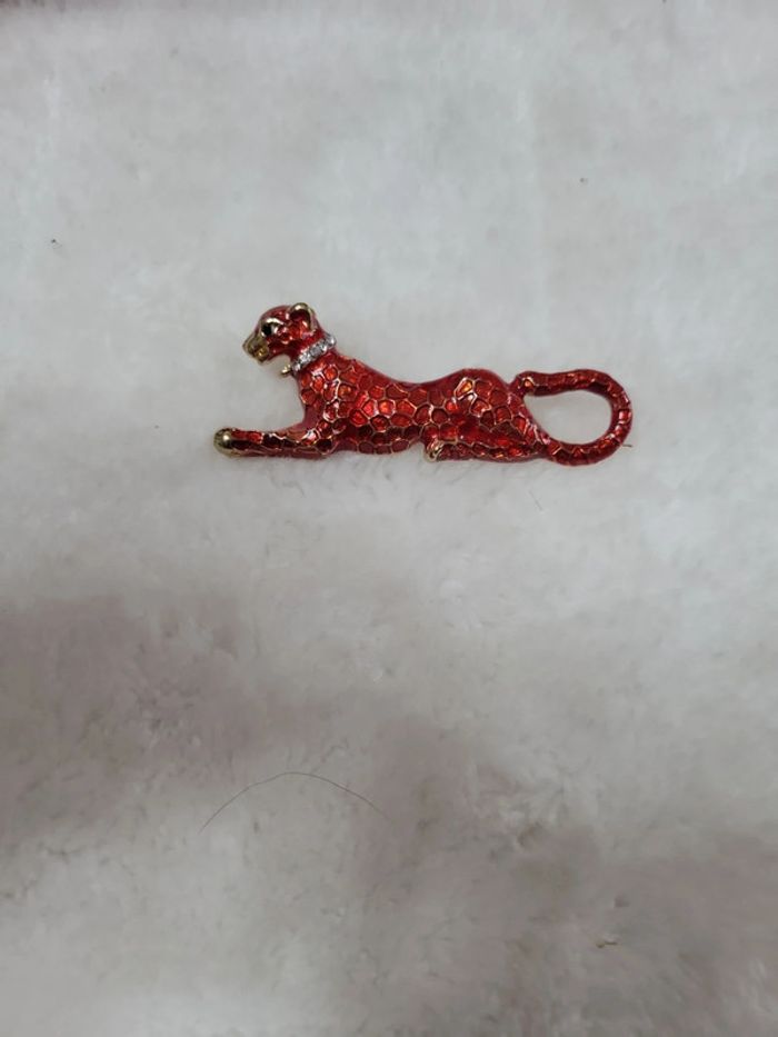 Broche la panthère et son collier zirconium - photo numéro 3