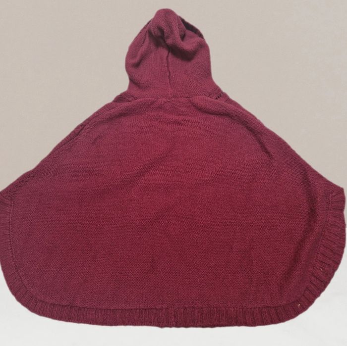 Magnifique poncho en laine Taille 12 ans bordeaux - photo numéro 4