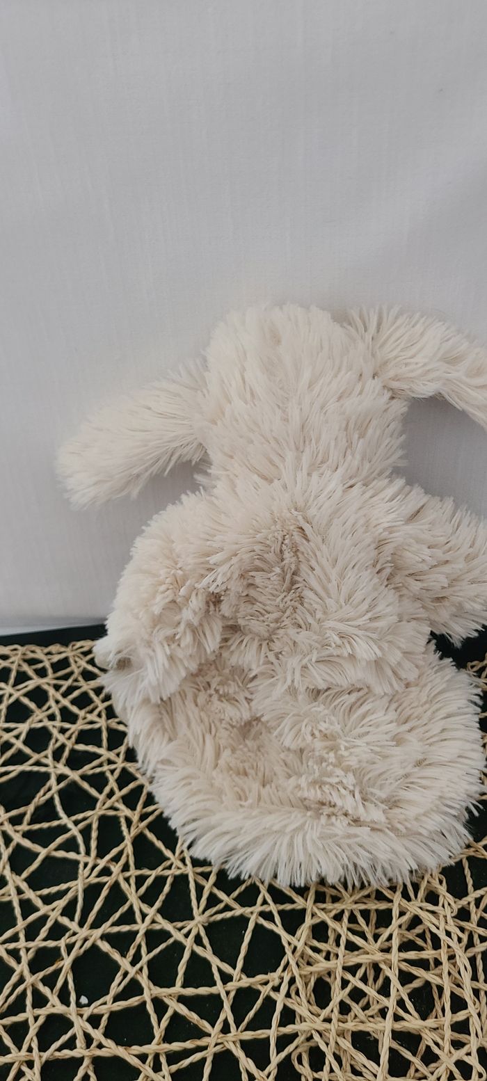 Doudou marionnette lapin écru beige marron avec chien HISTOIRE D'OURS - photo numéro 5