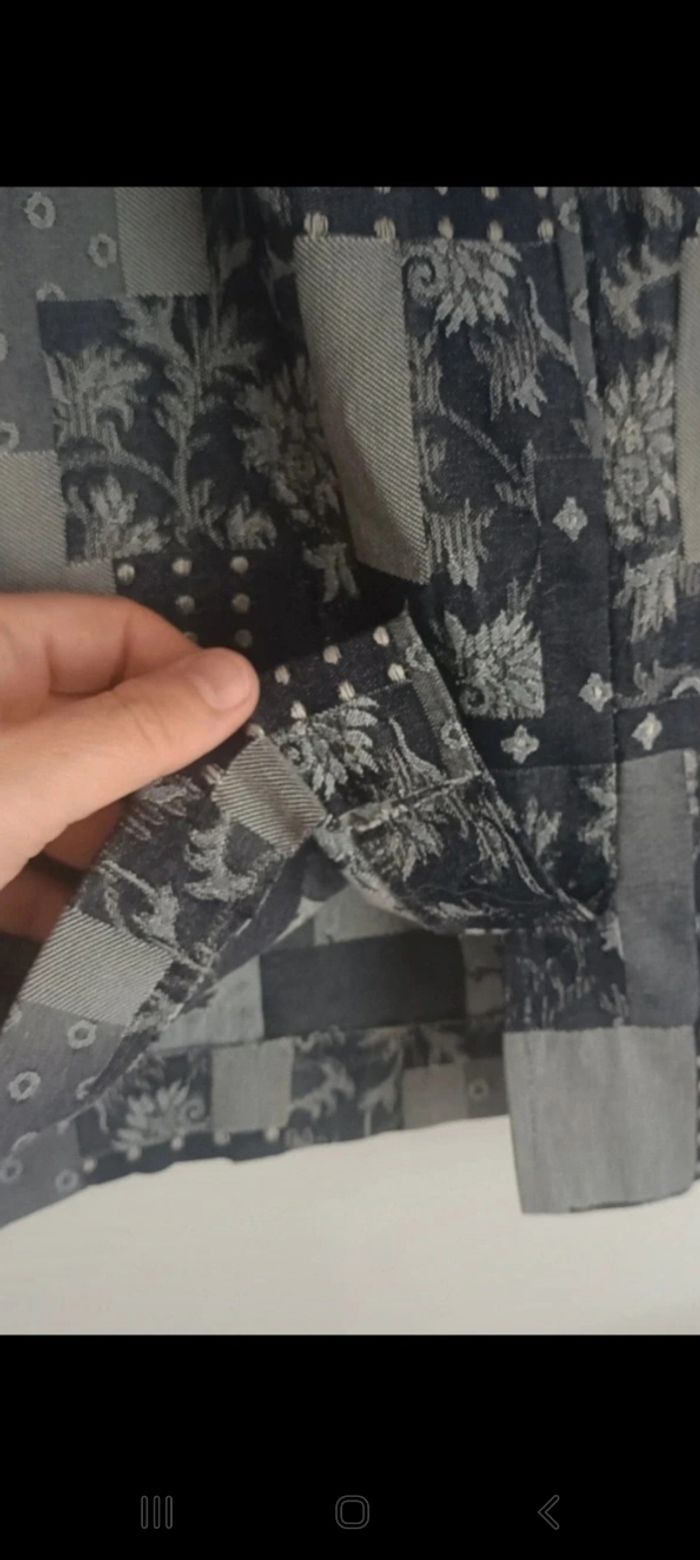 Superbe jupe droite T36 imitation jean non doublée.  Élastique côté - photo numéro 7