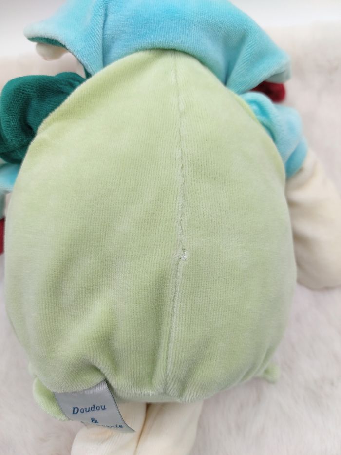 Ancien Doudou et Compagnie Peluche souris grand modèle Filousine écru vert bleu - photo numéro 10