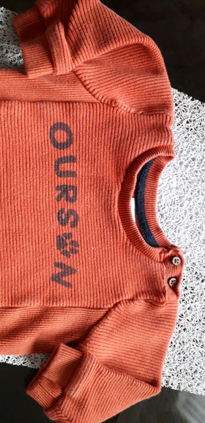 Pull couleur rouille 12 mois - photo numéro 3