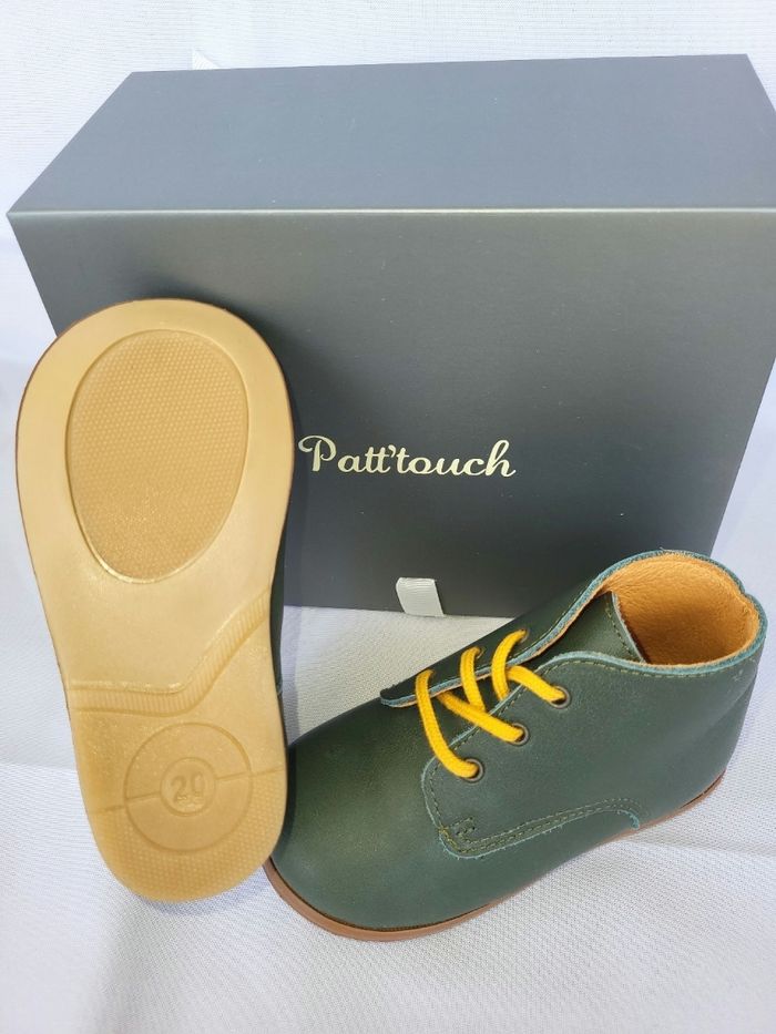 Chaussures derby garçon en cuir vert Point 20 Made in France 🇨🇵 - photo numéro 3