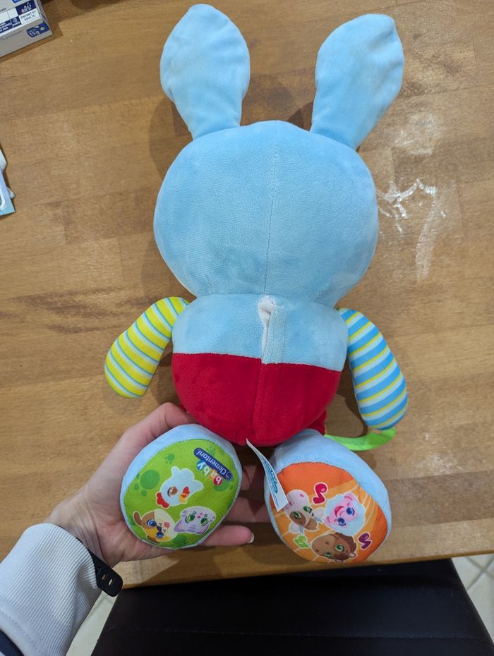 Clémentoni peluche Valentin le petit lapin - photo numéro 2