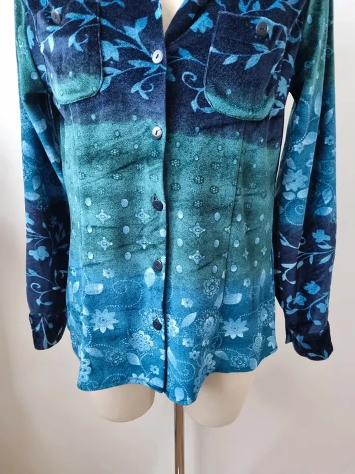 Chemise dégradé bleu vert Année '70 - photo numéro 7