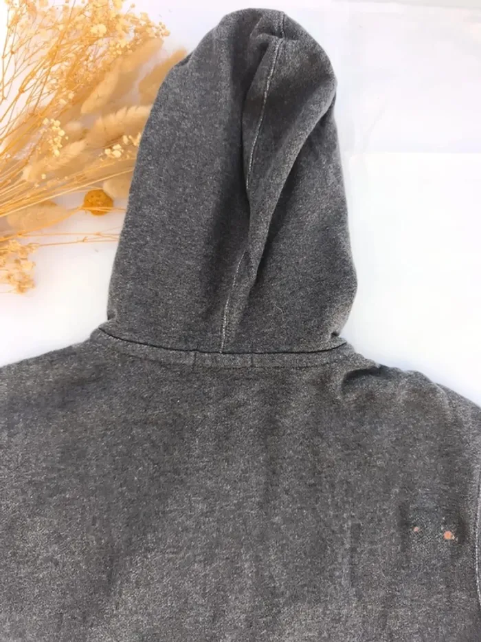Sweat capuche homme Ralph Lauren zippé taille M gris foncé logo bordeau - tâche javel - photo numéro 20