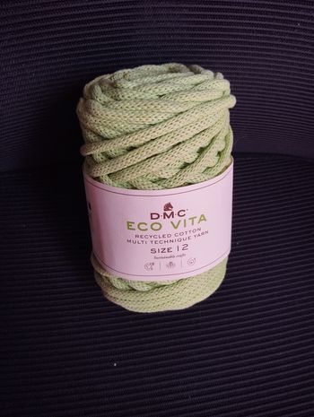 * 1 pelote vert pomme Eco Vita 12 par DMC