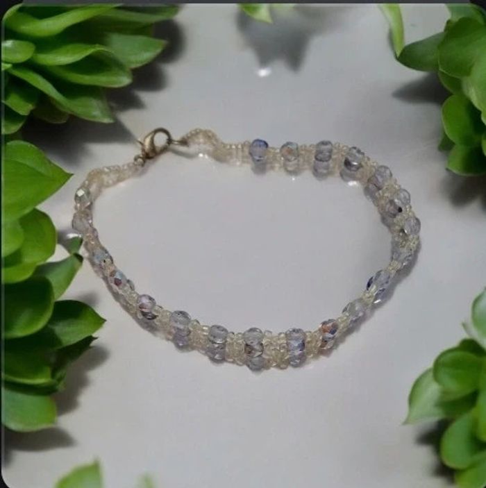 Bracelet pour femme avec perles swarovski fait main 20 cm - photo numéro 2