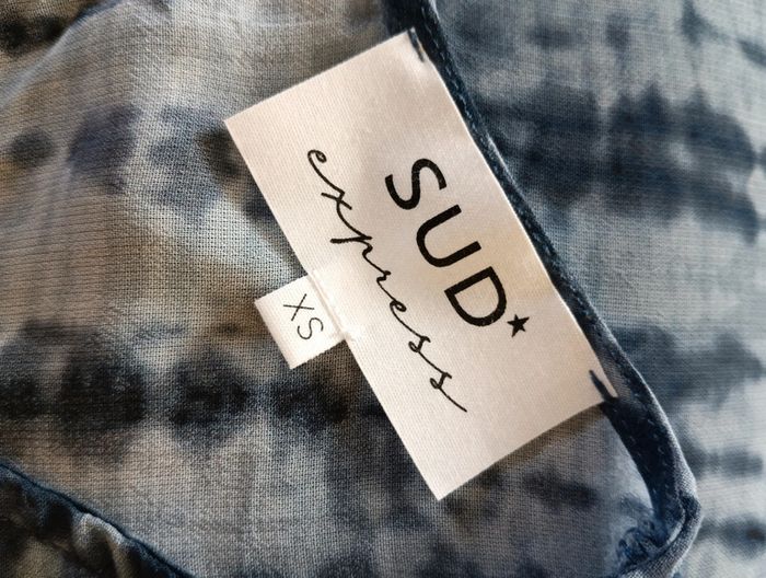 Blouse sud express légère Tie Dye bleu gris XS - photo numéro 4