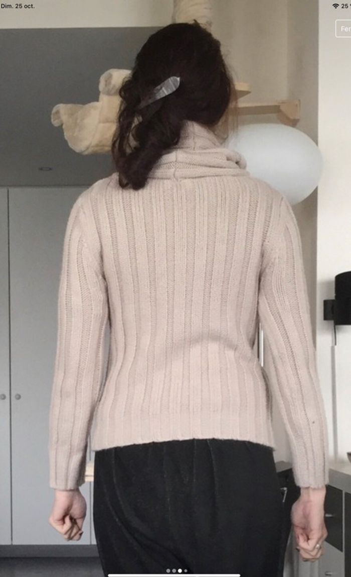 Pull gris beige col roulé H&M taille XS / 34 comme neuf - photo numéro 10