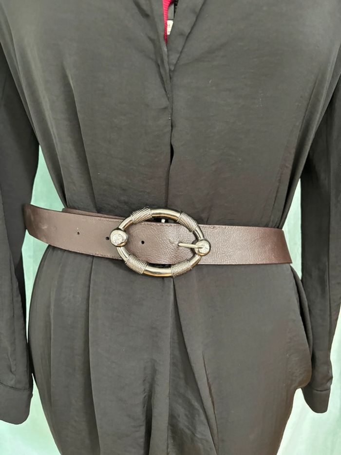Ceinture marron vintage à boucle ovale - photo numéro 2