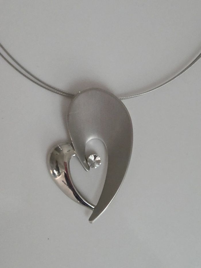 Collier acier coeur - photo numéro 2