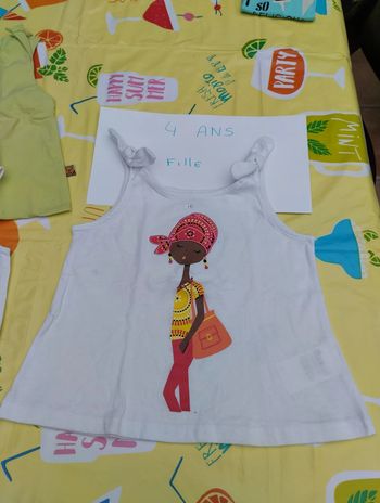 Débardeur blanc 4 ans fille