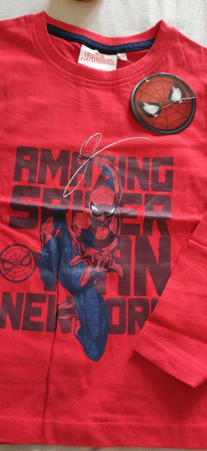 T-shirt garçon spiderman manches longues 6 an neuf - photo numéro 2