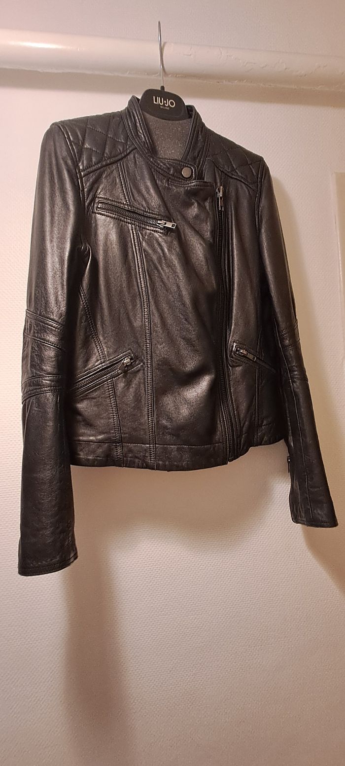 Perfecto cuir agneau noir