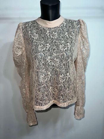 Blouse beige manches longues transparent Cloothes T40