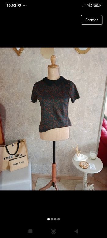 Tee shirt épais avec Col noir 