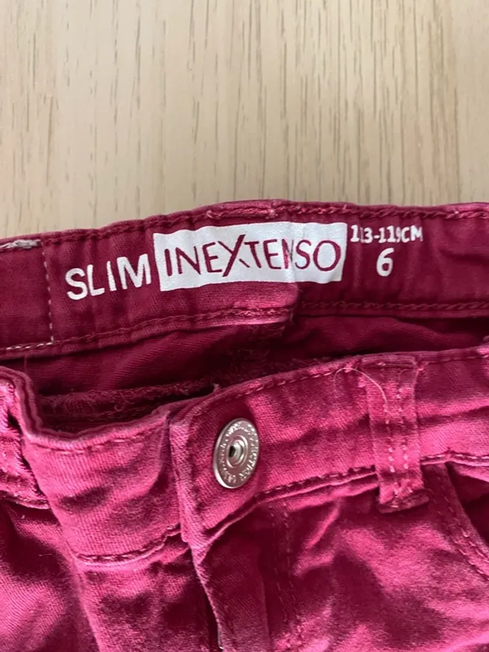 Pantalon jean slim legging bordeaux noir 6 ans fille extenso Kiabi - photo numéro 7