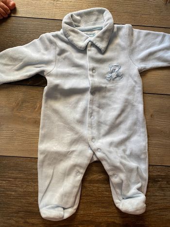 Grenouillère bleue tout simplement 1 mois petit ours