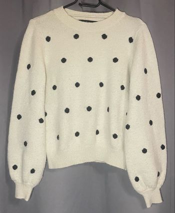 Pull à pois »Vero Moda »blanc écru et noir