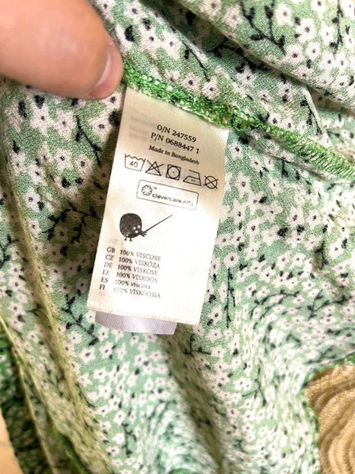Robe Fleurie Verte - Monki - Taille XS - photo numéro 13
