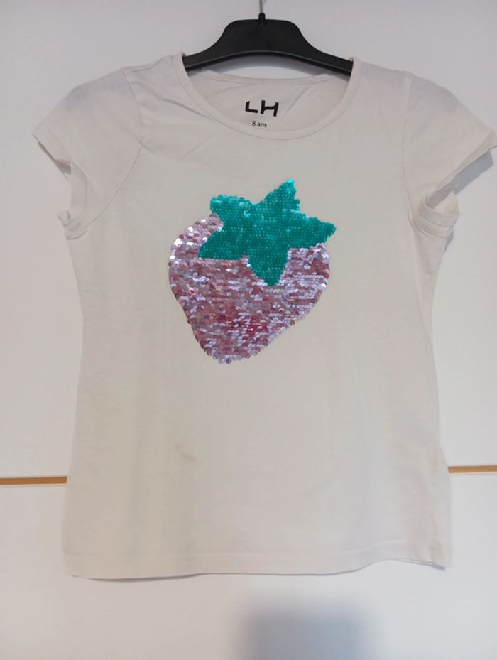 T-shirt à sequins réversible 8 ans - photo numéro 2