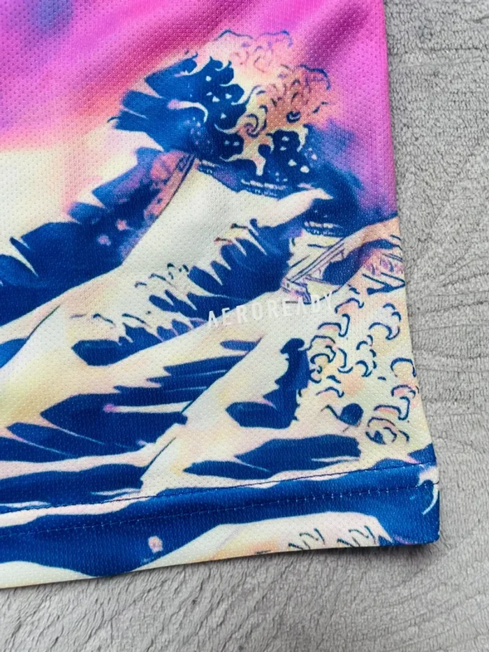 Maillot concept foot Japon bleu rose vague taille M - photo numéro 7