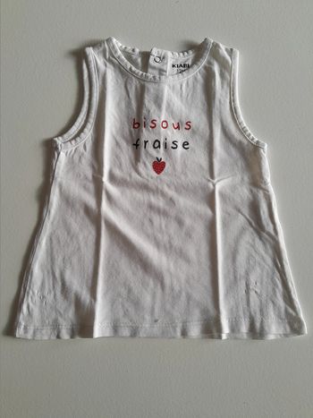 Débardeur fille "bisous fraise"