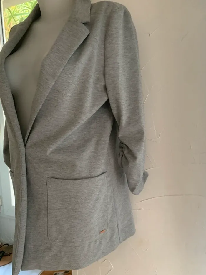 Veste Tom Taylor longue taille L grise - photo numéro 5