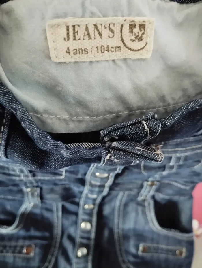 * Robe en jean boutons pression manches courtes T4A Jean's - photo numéro 3