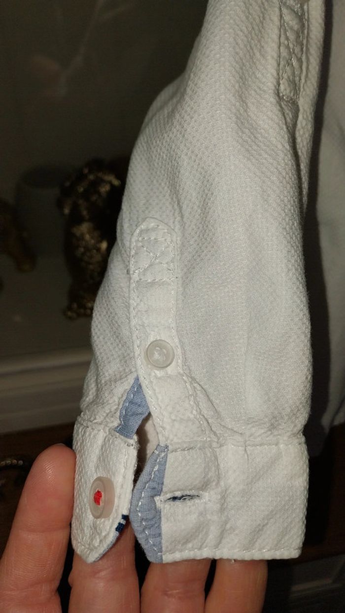 Chemise col mao/ tunisien blanche 100%coton Obaibi neuve 12 mois - photo numéro 6