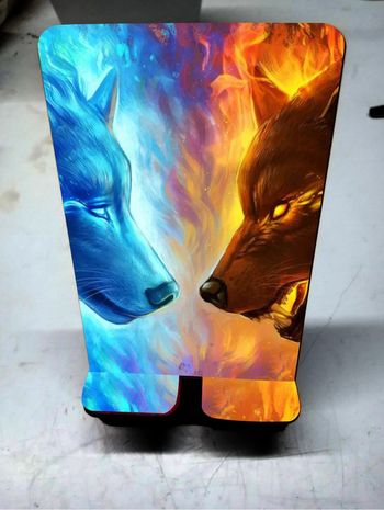 support téléphone motif ying yang loup neuf