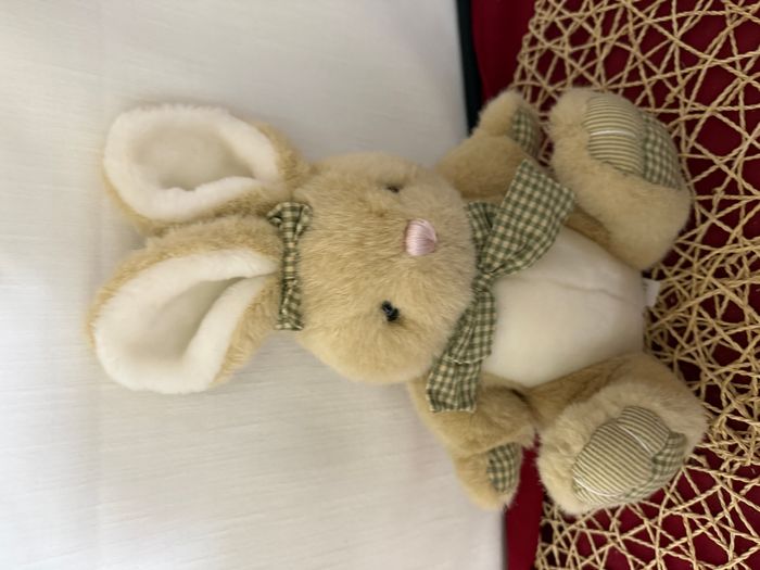 Peluche lapin flo vichy vert - photo numéro 5