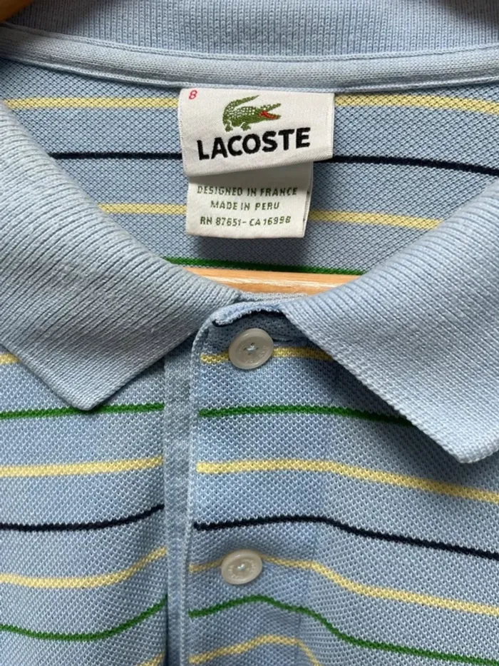 Lacoste striped polo Mens size 8 - photo numéro 4