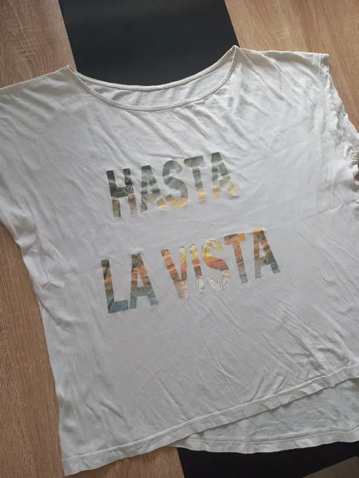Tee-shirt blanc femme T46 - photo numéro 3