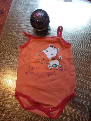 Body coton corail 12 mois