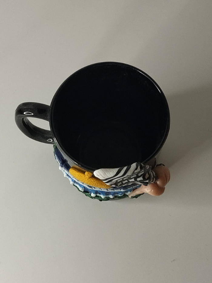 Mug décoré avec pâte polimaire en relief abr023 - photo numéro 4