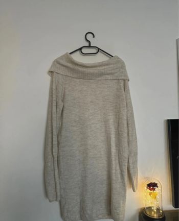 Robe pull en laine crème