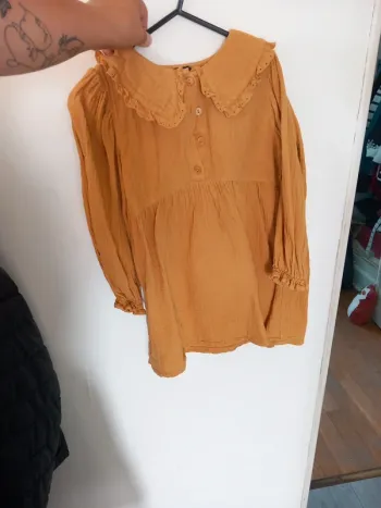 Robe en matière gaze manche longue 5ans