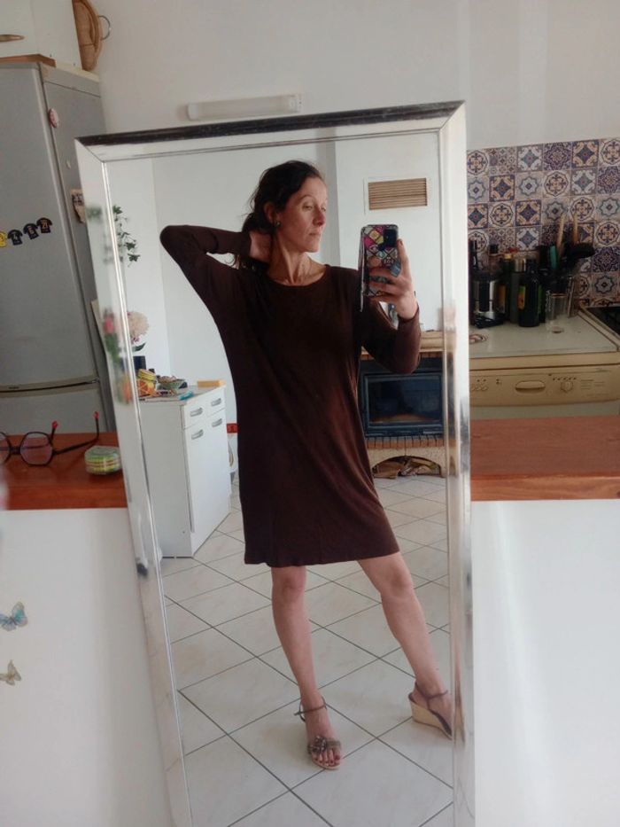 Robe femme 46 marron c81 - photo numéro 5