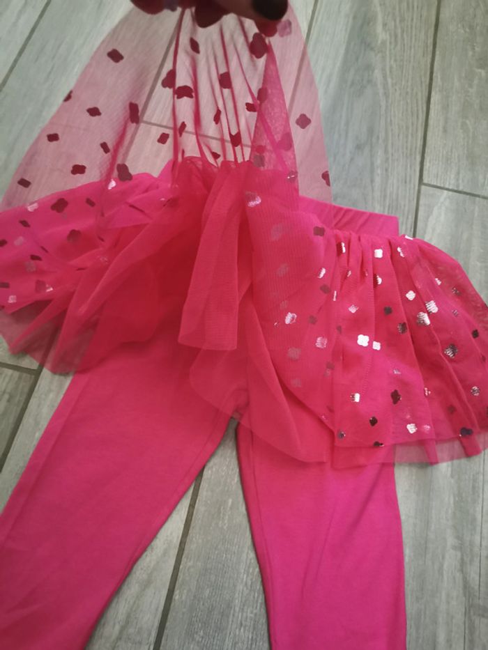 Legging Lupilu avec tutu à cœurs rose fushia - photo numéro 4