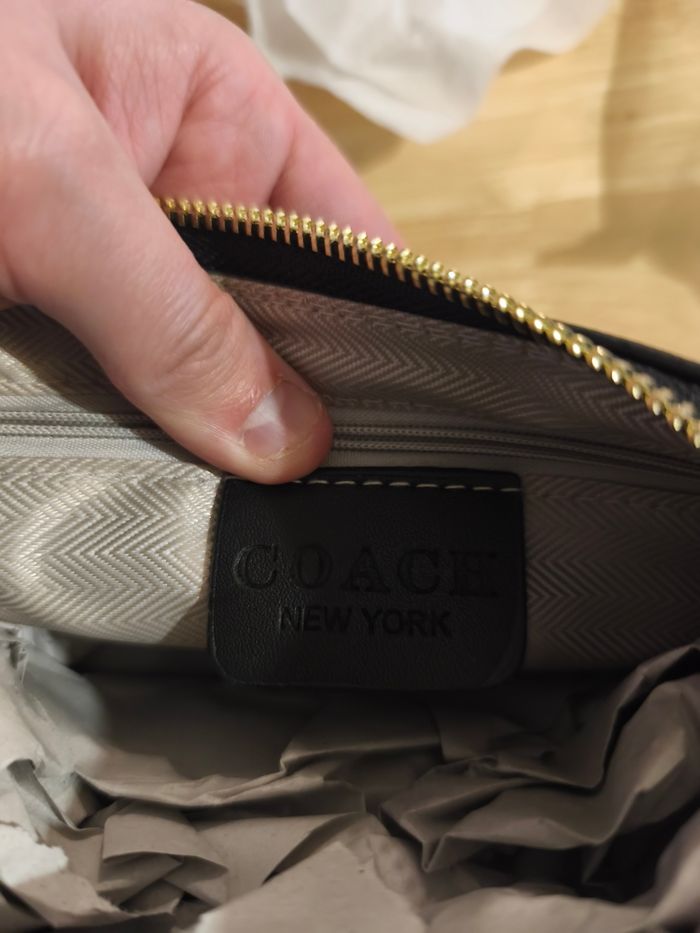 Sac Coach Signature Marron Noir Neuf – Bandoulière Cuir & Logo Doré - photo numéro 4