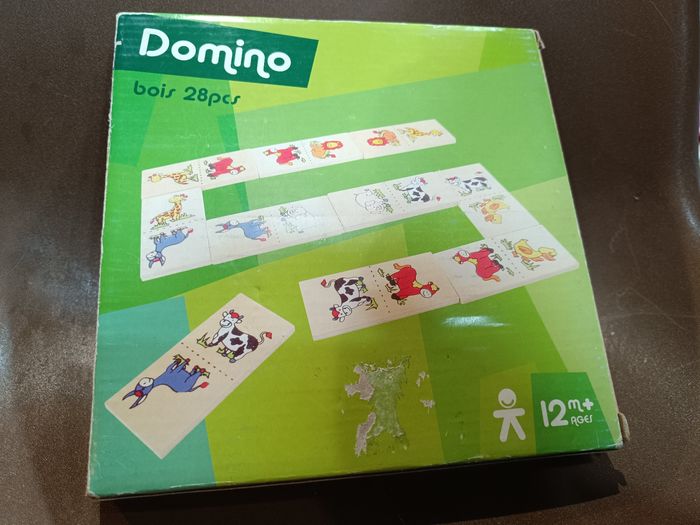 Boite dominos en bois.  Animaux - photo numéro 5