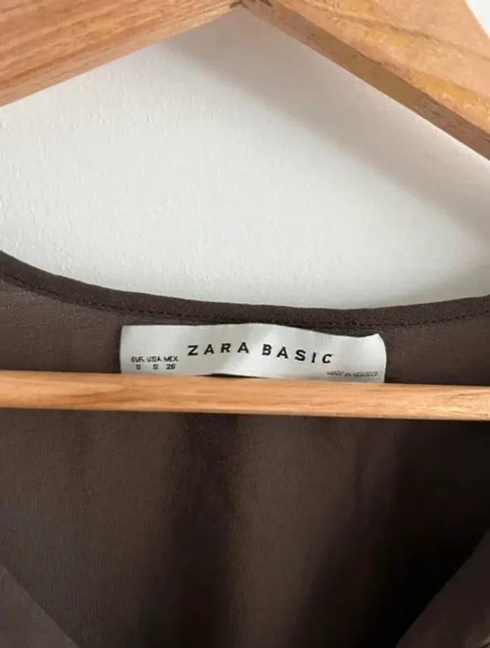 Blouse chocolat Zara - photo numéro 3
