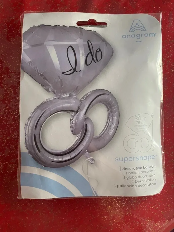 Ballon métallique supershape anneaux de mariage et diamant I do