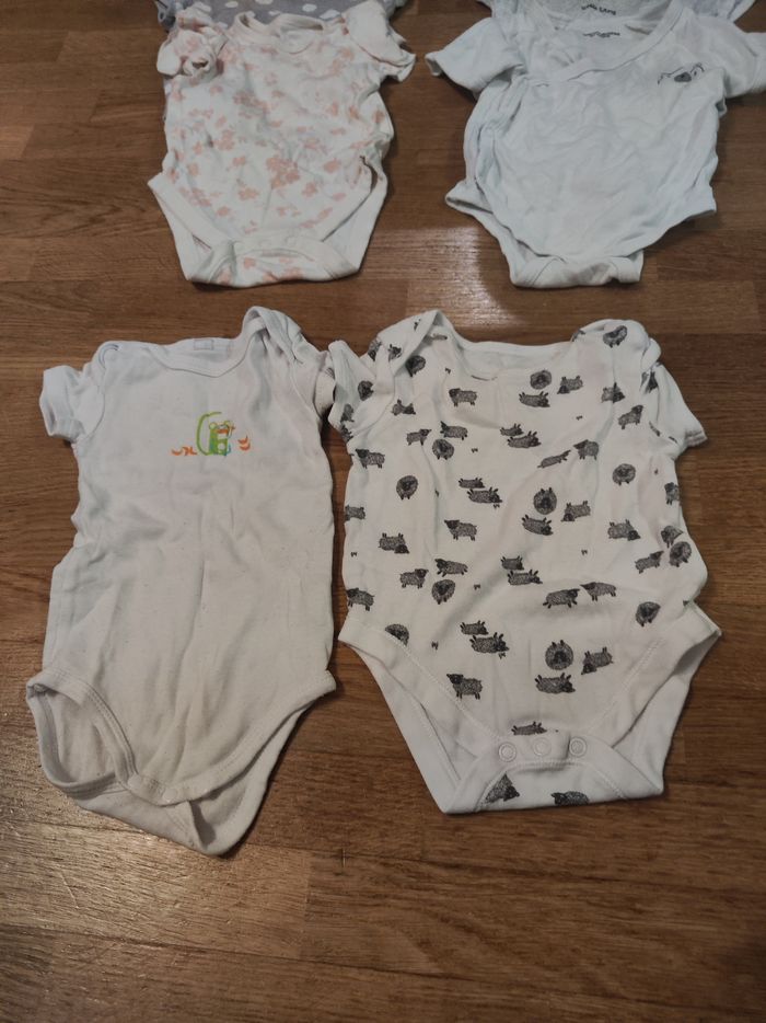 Lots de 9 bodies manches courtes 6 mois fille - photo numéro 3