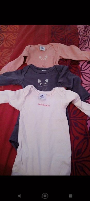 Lot de 3 bodys manches longues Petit Bateau