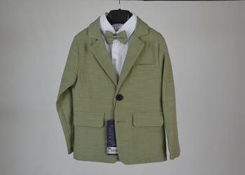 Costume Garçon 8 Ans Élégant Vert Sauge – Tenue Chic 4 Pièces